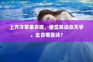 上方冷翠袭衣襟，便觉笑谈在天宇。出自哪首诗？