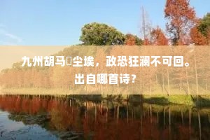 九州胡马闇尘埃，政恐狂澜不可回。出自哪首诗？