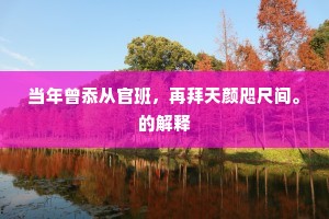当年曾忝从官班，再拜天颜咫尺间。的解释