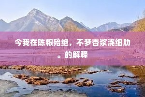 今我在陈粮殆绝，不梦杏浆浇细肋。的解释