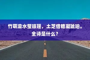 竹萌瀹水莹琼瑶，土芝借糟凝琥珀。全诗是什么？