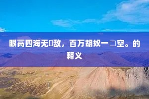 眼高四海无勍敌，百万胡奴一□空。的释义