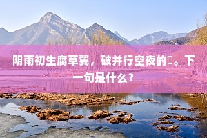 阴雨初生腐草翼，破并行空夜的皪。下一句是什么？
