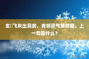 玄籥飞灰出洞房，青郊迎气肇初阳。上一句是什么？