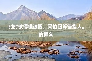 时时欲得横波眄，又怕回筹错指人。的释义