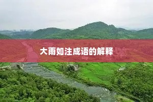 大雨如注成语的解释
