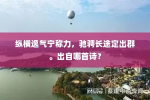 纵横逸气宁称力，驰骋长途定出群。出自哪首诗？