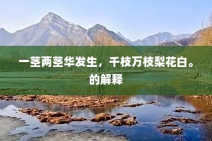 一茎两茎华发生，千枝万枝梨花白。的解释