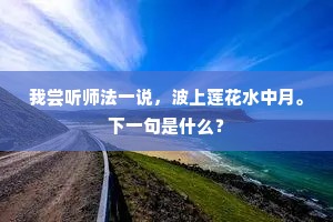 我尝听师法一说，波上莲花水中月。下一句是什么？