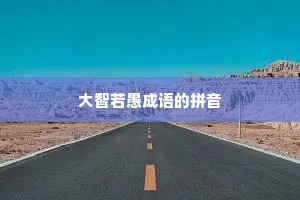大智若愚成语的拼音