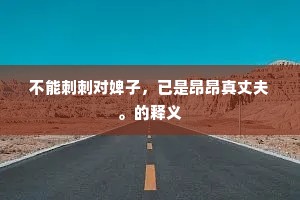 不能刺刺对婢子，已是昂昂真丈夫。的释义