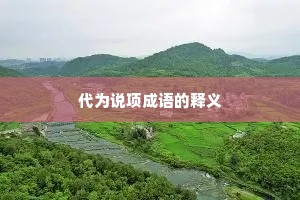 代为说项成语的释义