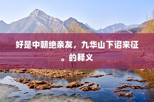好是中朝绝亲友，九华山下诏来征。的释义