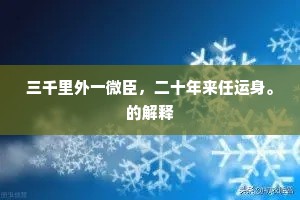 三千里外一微臣，二十年来任运身。的解释