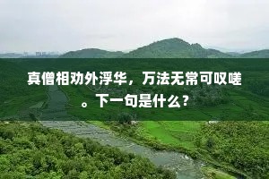 真僧相劝外浮华，万法无常可叹嗟。下一句是什么？