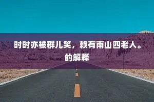 时时亦被群儿笑，赖有南山四老人。的解释