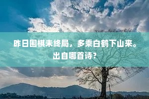 昨日围棋未终局，多乘白鹤下山来。出自哪首诗？