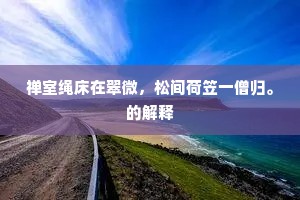 禅室绳床在翠微，松间荷笠一僧归。的解释
