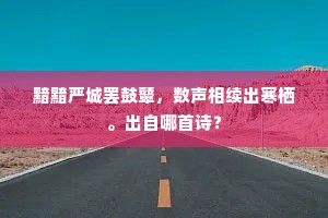 黯黯严城罢鼓鼙，数声相续出寒栖。出自哪首诗？