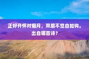 正好开怀对烟月，双眉不觉自如钩。出自哪首诗？