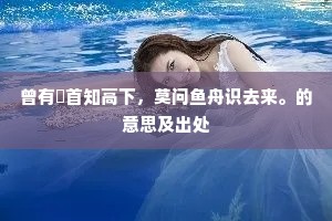 曾有鹢首知高下，莫问鱼舟识去来。的意思及出处