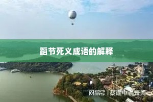 蹈节死义成语的解释