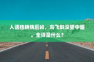 人语独耕烧后岭，鸟飞斜没望中烟。全诗是什么？
