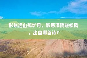 形蜕远山孤圹月，影寒深院晓松风。出自哪首诗？