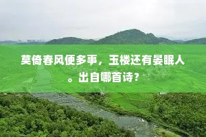 莫倚春风便多事，玉楼还有晏眠人。出自哪首诗？