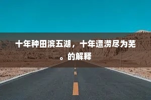 十年种田滨五湖，十年遭涝尽为芜。的解释