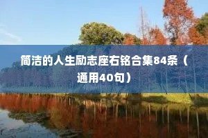 简洁的人生励志座右铭合集84条（通用40句）