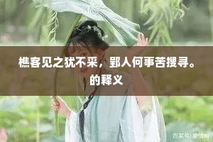 樵客见之犹不采，郢人何事苦搜寻。的释义