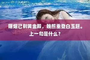 曙烟已别黄金殿，晚照重登白玉筵。上一句是什么？