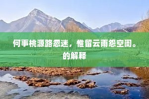 何事桃源路忽迷，惟留云雨怨空闺。的解释