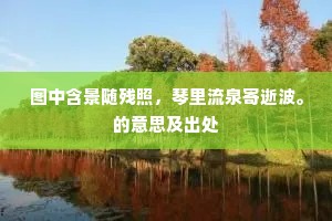 图中含景随残照，琴里流泉寄逝波。的意思及出处