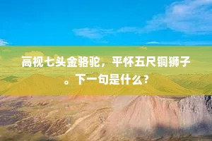高视七头金骆驼，平怀五尺铜狮子。下一句是什么？