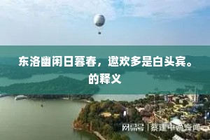 东洛幽闲日暮春，邀欢多是白头宾。的释义