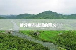 谛分审布成语的释义