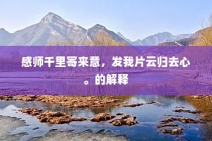 感师千里寄来意，发我片云归去心。的解释