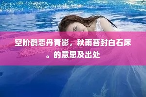 空阶鹤恋丹青影，秋雨苔封白石床。的意思及出处