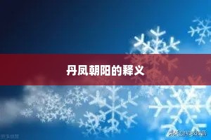 丹凤朝阳的释义