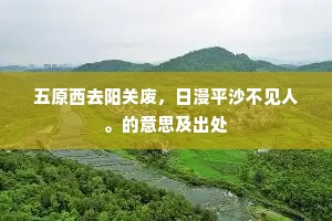 五原西去阳关废，日漫平沙不见人。的意思及出处