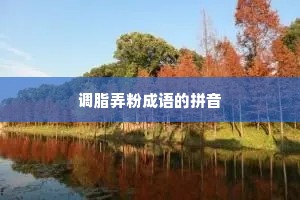 调脂弄粉成语的拼音