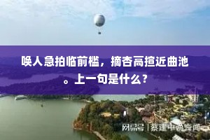 唤人急拍临前槛，摘杏高揎近曲池。上一句是什么？