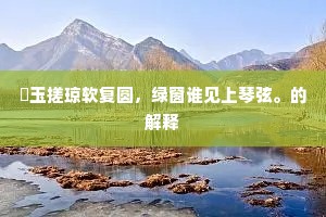 撚玉搓琼软复圆，绿窗谁见上琴弦。的解释