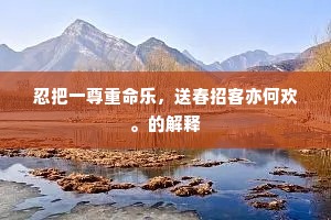 忍把一尊重命乐，送春招客亦何欢。的解释