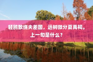 轻鸥散绕夫差国，远树微分夏禹祠。上一句是什么？