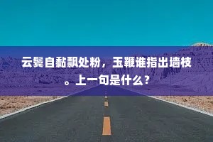 云鬓自黏飘处粉，玉鞭谁指出墙枝。上一句是什么？
