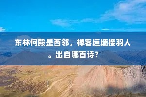 东林何殿是西邻，禅客垣墙接羽人。出自哪首诗？