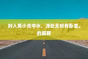 时人莫小池中水，浅处无妨有卧龙。的解释